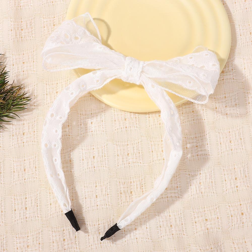 

Elegant Lace Bow Hairbands Double Layered Princess Headband Yarns Headband Girl s Hair Accessories 1