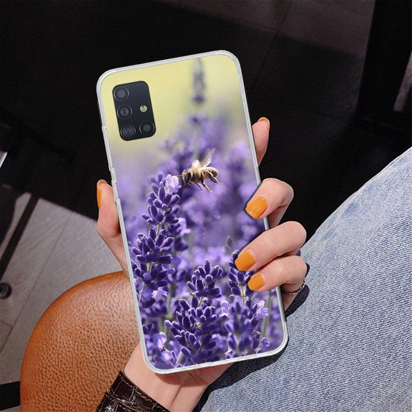 Purple Lavender Flowers Phnoe Case for Samsung Galaxy A12 A22 A32 A42 A52 A51 A50S A20S A10S A41 A31 A21S A40 A30S A20E A71 A70