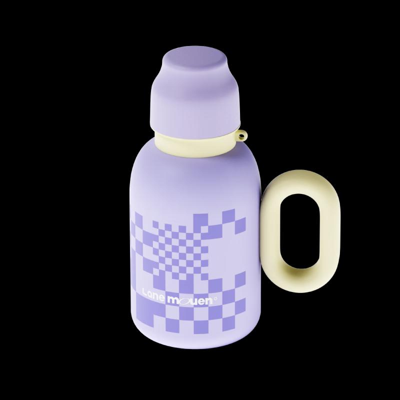 Lan Meng Plaid Purple Stainless Steel Thermos