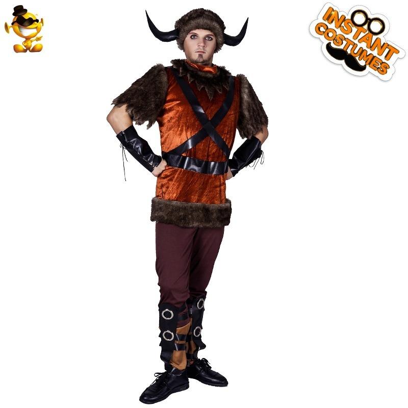 Halloween Adult Men's Viking Cosplay Costume, Big Male Viking Stage Party