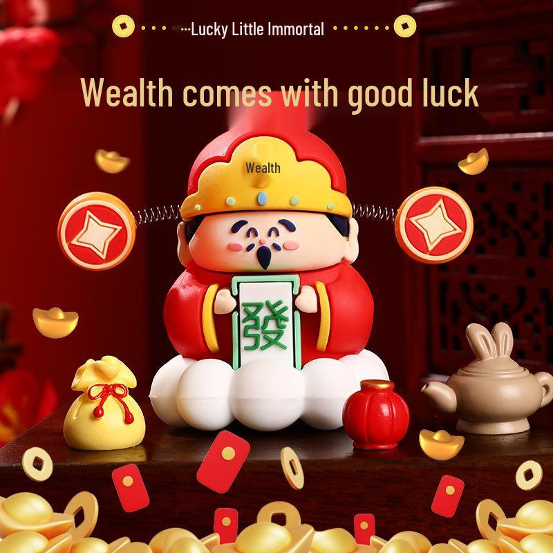 Creative God of Wealth Statue - New Year Decoration for Office, Car, or Desktop Gift