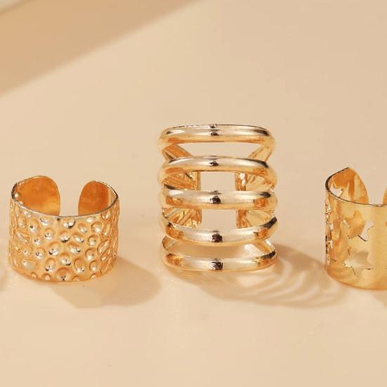 1 Set Hoop Earring Cool Round Hip-hop Style Non Ear Piercing Lady Ear Clip for Daily Wear