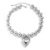 Vintage Big CCB Ball Heart Pendant Necklace INS Aesthetic Choker Hip Hop Party Jewelry Women Girl