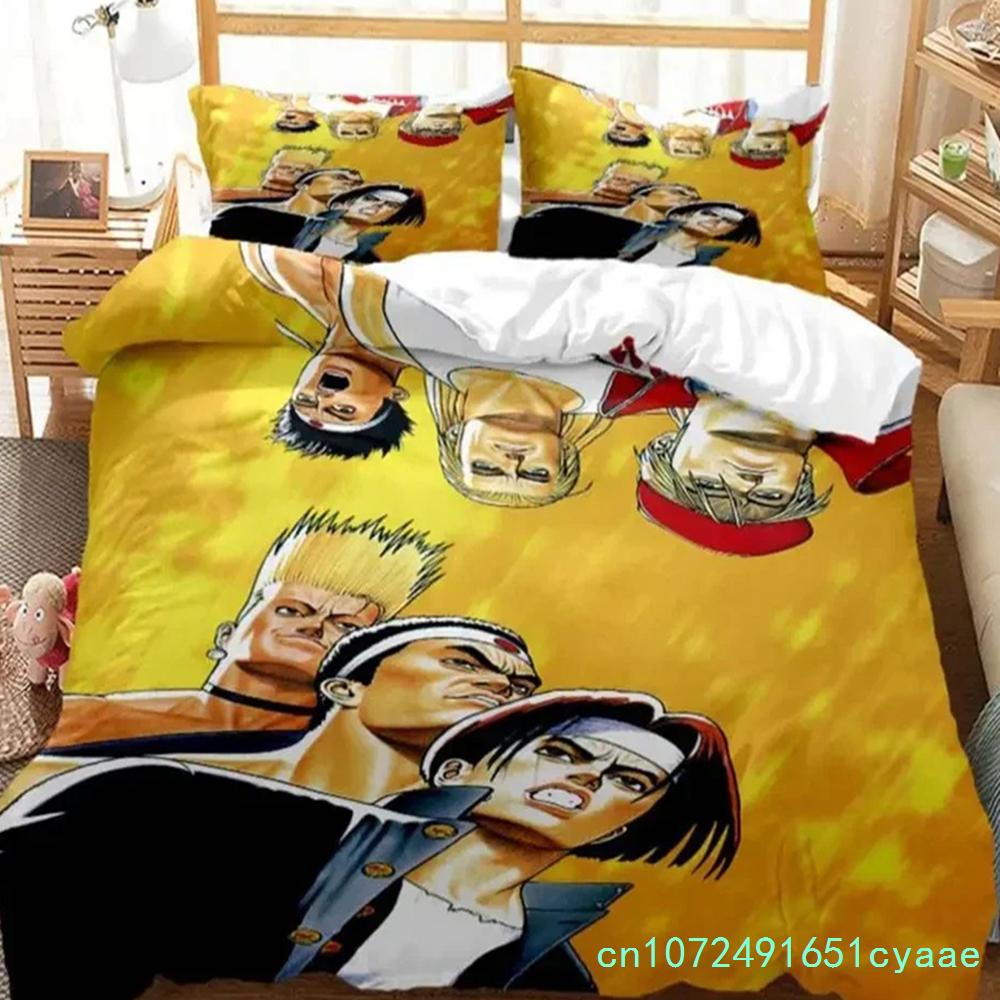 Anime King Of Fighters KOF Bedding Set Boys Girls Twin Queen Size Duvet Cover Pillowcase Bed Kids Adult Home Textileextile