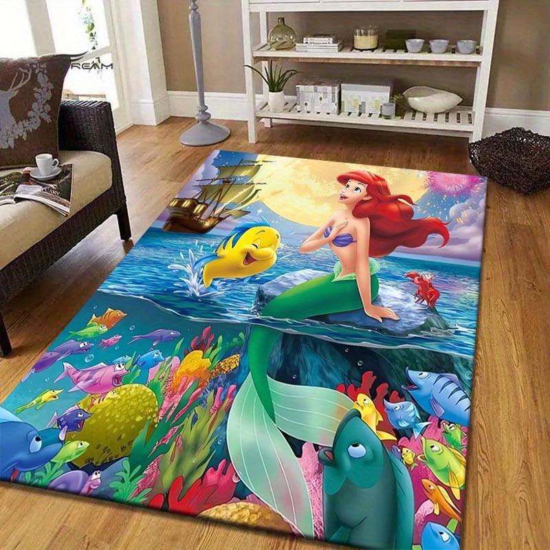 

1pc Mermaid Pattern Area Rug Soft Flannel Floor Mat for Living Room, Bedroom, Kitchen, Sofa Coffee Table Floor Mat, Machine Washable 60cm by 90cm