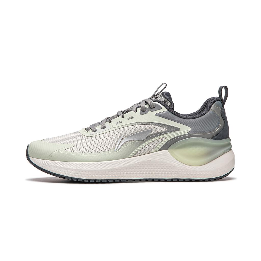 Li Ning Easy Adapt V2 Soft Resilient Breathable Shock Absorbing Durable Low Top Casual Running Shoes Men Sneaker Gray-Green ARSU001-4