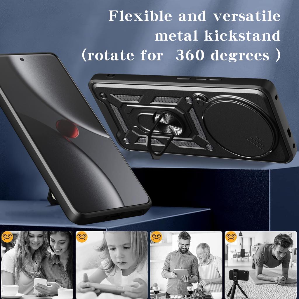 For Xiaomi 15 Ultra Case with Slide Camera Lid PC+TPU Kickstand Phone Cover