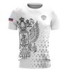 Russian men's 3dT T-shirt, Russian flag short-sleeved quick-drying breathable T-shirt, hip-hop summer casual outdoor sportswear