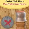 12 Pieces/set of Non-slip Transparent Chair Leg Covers with Felt, Large Round Chair Floor Protection Mats