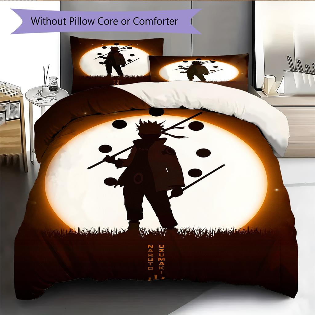 Naruto Anime Character Pattern Bedding Home Decoration Birthday Gift (1 * duvet cover + 2 * pillowcase, without core)