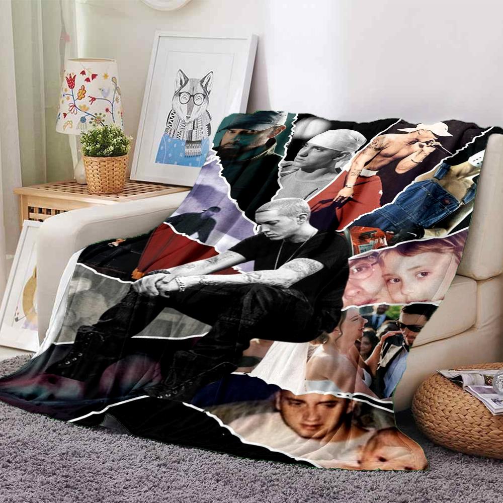 1Pc Eminem'S Urban Style Blanket For Couch Bed Plush Cozy Fuzzy Blanket Super Soft Warm Blankets For Fall And Winter 091895