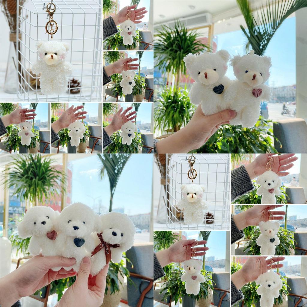 Love Bear Dog Plush Pendant Toy Key Chain For Adorable Decorations Soft And Durable 11cm Birthday Gift