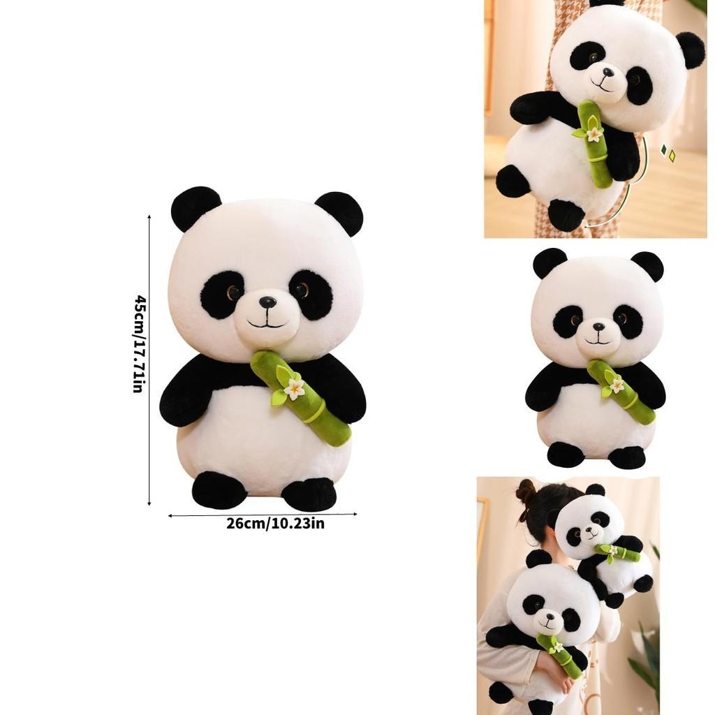 Lovely Panda Bear Soft Toy With Plush Short Fur And Bag Packaging