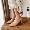 Casual Mode Högklackade Pumps Bekväma Slingback Skor Stor Storlek 44 45 Rosa Vita Damskor Klack Kontor Fest Bröllopsskor