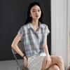 SOFSIL Women's Striped Linen Blend Short Sleeve Shirt