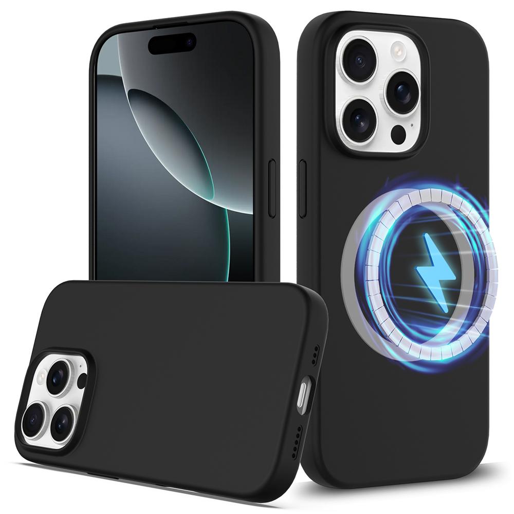 For iPhone 16 Pro Max Case Compatible with MagSafe Liquid Silicone Phone Cover with Camera Touch Control Button