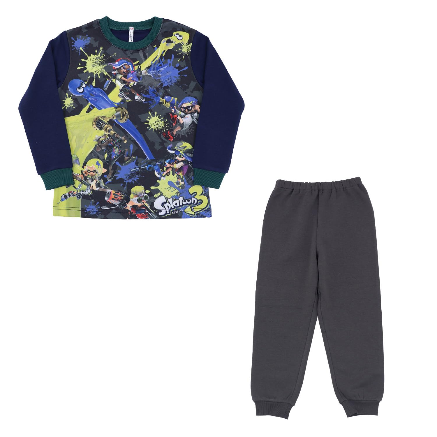 

[Airin] Bandai Splatoon 3 Light-Up Brushed Pajamas, 130cm, Navy