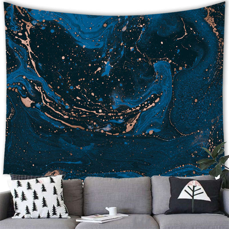 Silk-Textured Pigment Blending Digital-Printed Polyester Tapestries Living Rooms Bedrooms Macrame Wall Hanging Room Decor