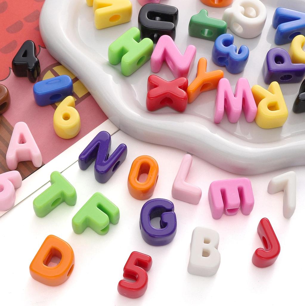 Acrylic Large Hole Letter Beads (10 pcs) – DIY Bracelet Accessories