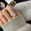 Unique Inspired Korean Vintage 925 Silver Geometric Pattern Ring For Women Stylish