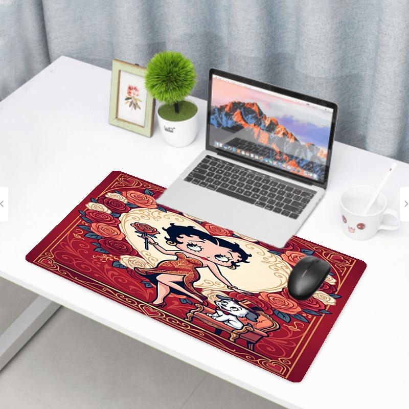 Betty Boop Print Mouse Pad, Anti‑Slip Desktop Keyboard Mat, for PC Laptop Gaming Working Daily Use, Cool Festival Surprise Gift