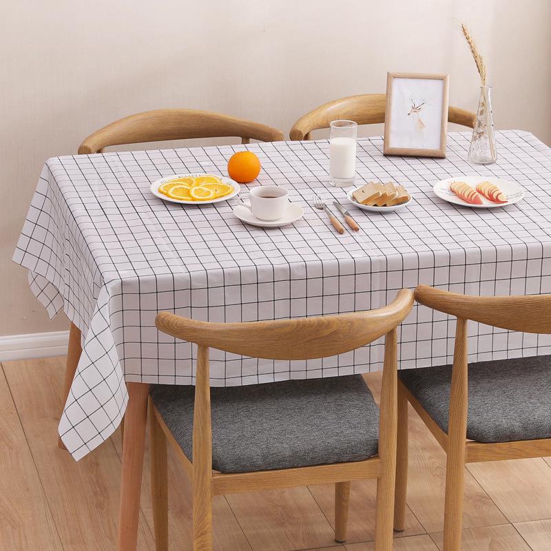Pastoral Style PEVA Plaid Rectangular Tablecloth - Thick Disposable Picnic Mat