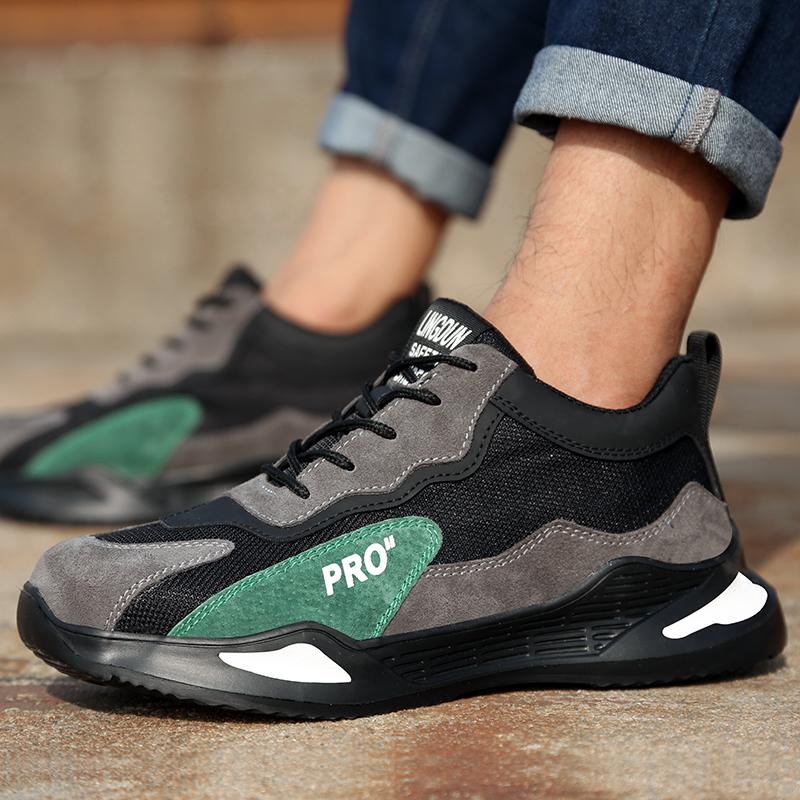 Scarpe da Lavoro Sneakers Anti-puncture in Rete da Uomo Leggere con Puntale in Acciaio Scarpe di Sicurezza Traspiranti Scarpe da Lavoro con Puntale in Acciaio