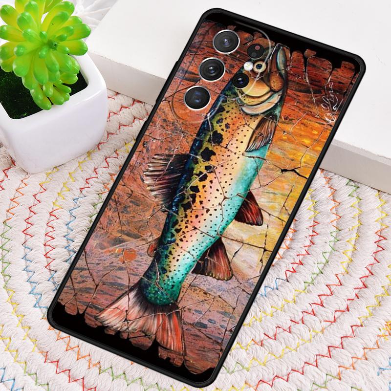 Trout Fishing TPU Phone Case For Samsung Galaxy note 10 pro S26 S25 S24 S23 S22 Ultra Plus S21 FE S20 Shockproof Cover