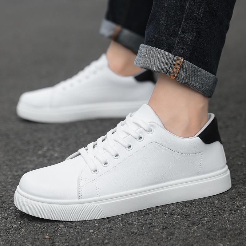 Zapatos Casuales para Hombre Blancos Zapatos de Tendencia de Estilo Otoño Nueva Moda Zapatillas Casuales para Hombre Antideslizantes Ligeros Cómodos Zapatos Planos