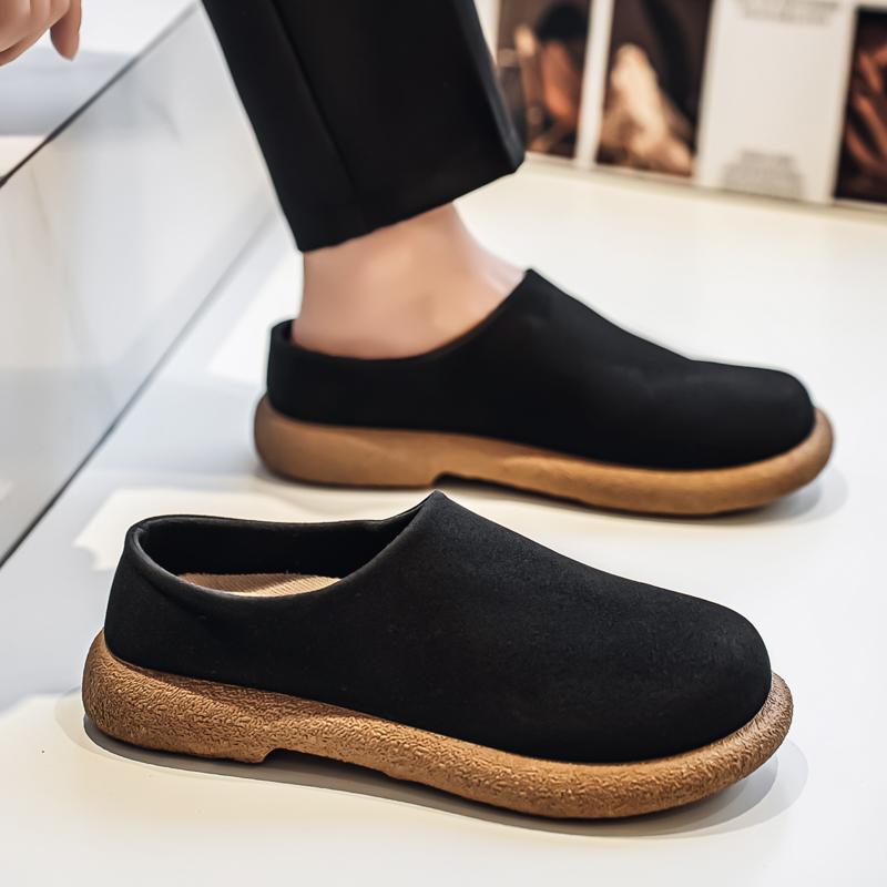 2026 Model Mueller Shoes - Men's Half-trousers with Soft Soles, Loungewear Style, Half-covered Slippers