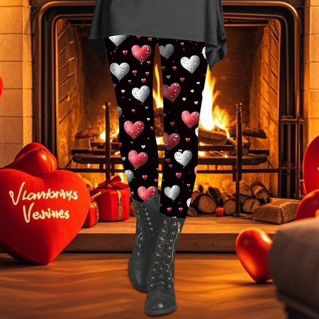 Damen-Druckhose, elastische Leggings aus weicher Baumwolle, lässiger Heimpyjama