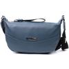 Crossbody Bag for Women with an Unusual Runner Keychain Made of Genuine Leather Vintage 22617 Blue