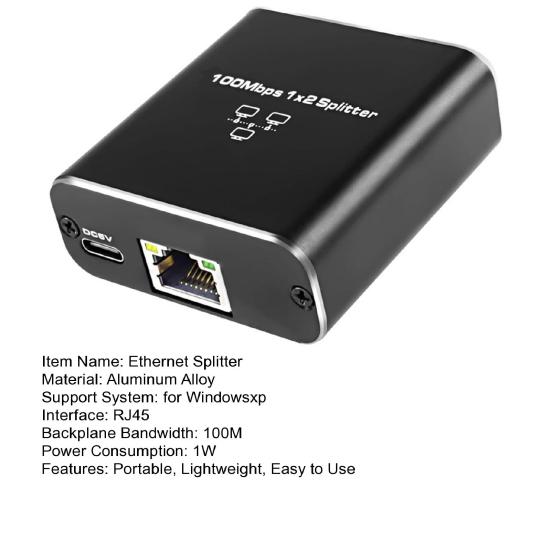 Ethernet Splitter 100Mbps High Speed Network Distributor Universal Plug-Play Gigabit Ethernet Splitter LAN Splitter with USB