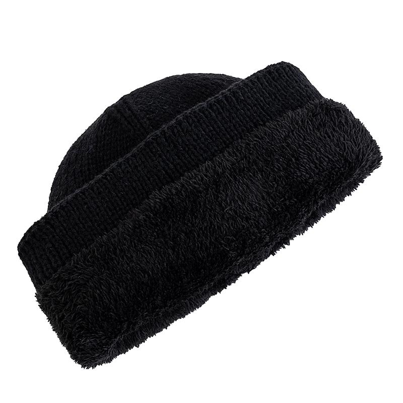 Neue CITY Lederetikett Wintermütze Plüschfutter Warmhaltemütze Stilvolle Weiche Beanie Mütze für Männer Frauen Outdoor Strickmütze