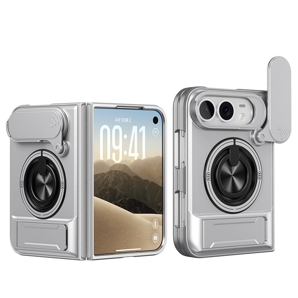 KEYSION Magnetic Phone Case for iPhone Duo Slide Camera Protection Upright Kickstand 360° Ring Shockproof Cover for iPhone Duo