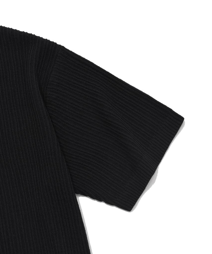 COVERNAT Crochet Collar Half Knit Black