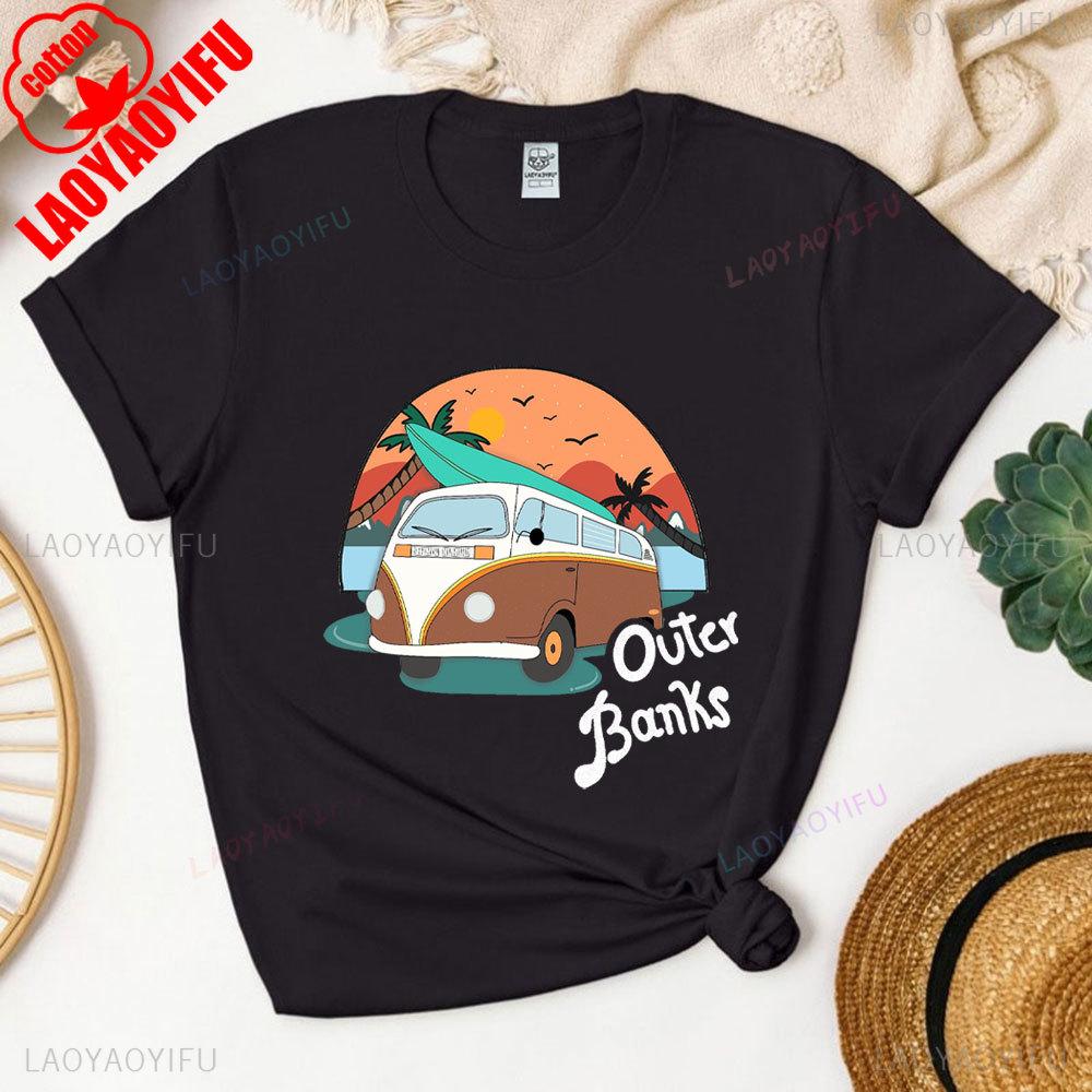 Ráj na Zemi Outer Banks Unisex Tričko Fanoušci seriálu Outer Banks Merchandise Letní dovolená Bavlněné tričko Plážové tričko Topy