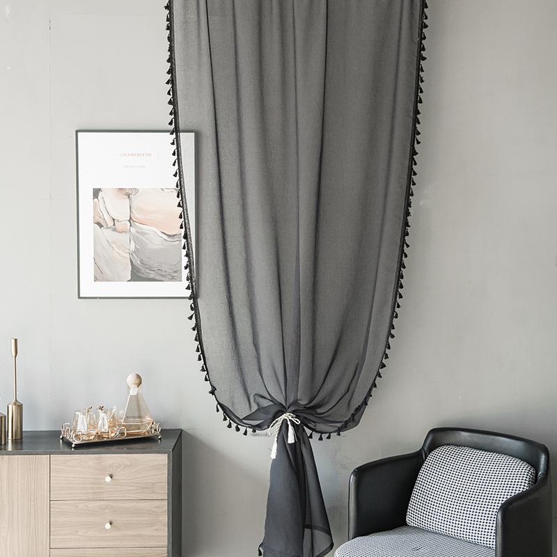 

Занавеска для окна Экран для окна Готовый простой современный стиль Su Гостиная Спальня Полная тележка 100cm width * 130cm height чёрный