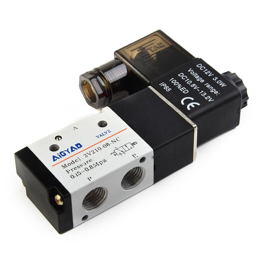0.15-0.8MPa Solenoid Valve G 1/4 DC 12V 2 Position 1/4 PT Air Pneumatic