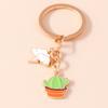 Cute Enamel Flower Bee Keychain Animal Key Rings Pendants for Women Girls Handbag Accessories DIY Jewelry Gifts