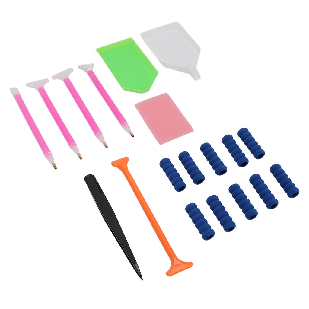 19PCS Diamond Painting Tool Set Increase Efficiency Rhinestone Painting Accessories for Beginners Ex