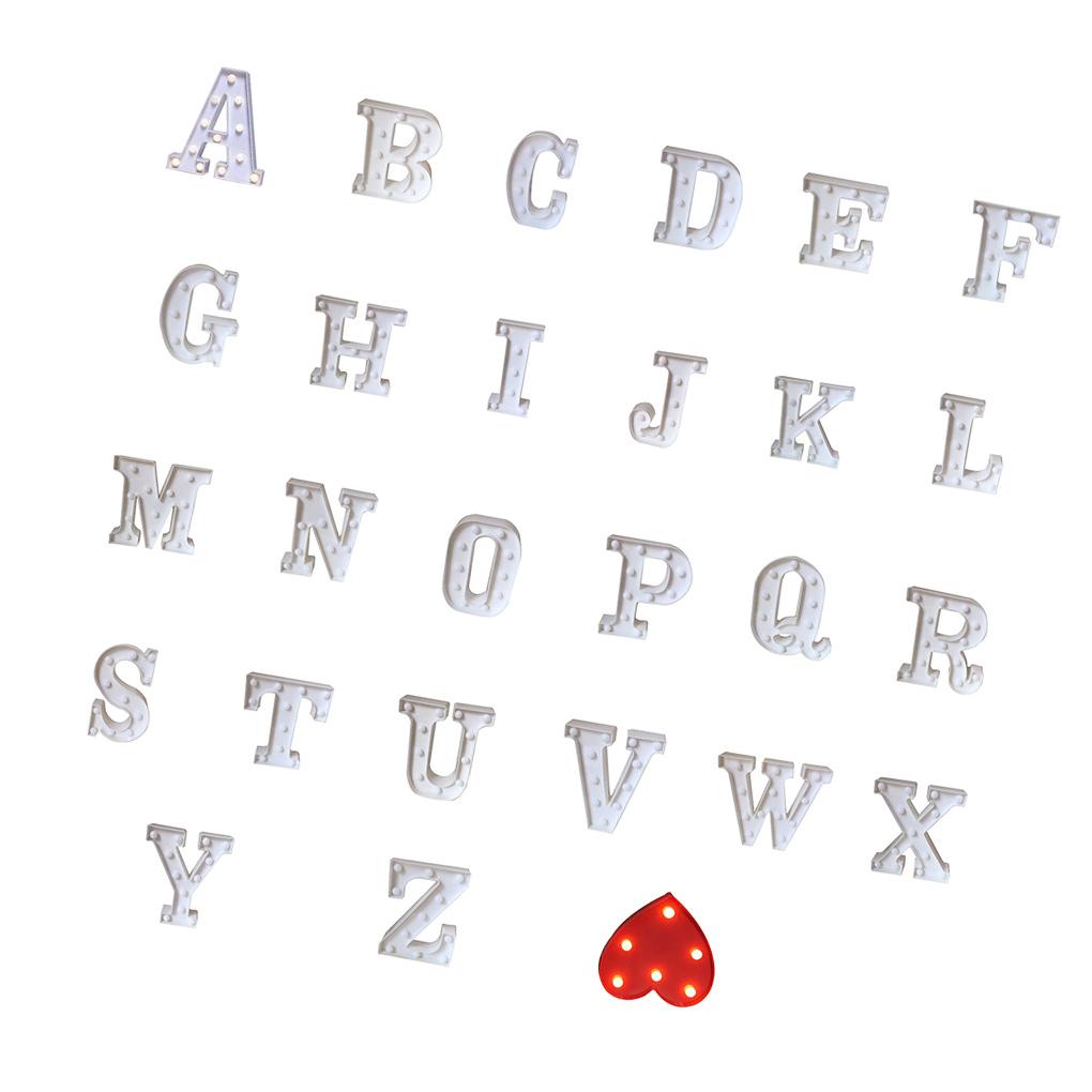 Luminous 26 English Alphabet Light Night Lamp Wedding Party Room Letter Decor