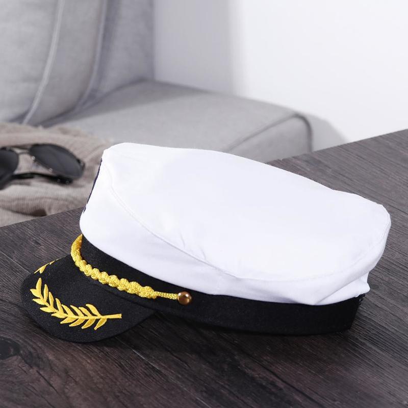 Marineblau Marine Erwachsene Yacht Militärhüte Boot Skipper Schiff Matrose Kapitän Kostümhut verstellbare Kappe Admiral für Männer Frauen LS