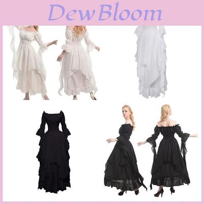 Qita Mittelalterliches Halloween Cosplay Kleid mit Bindetaillenband und Hofstil langem Rock Europäische und Amerikanische Fantasy-Elemente Größen S-xxl)