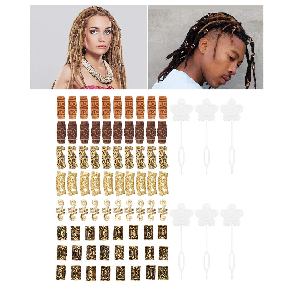 Haarröhrchen-Perle Herren Damen Legierung Harz Dreadlocks Bart-Perle Haar-Spiralen Zubehör für Party Dating