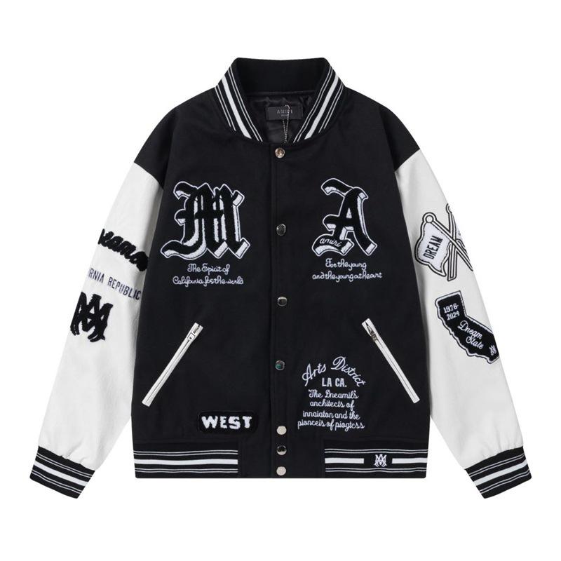 AMIRI Embroidered Casual American Baseball Jacket for Men