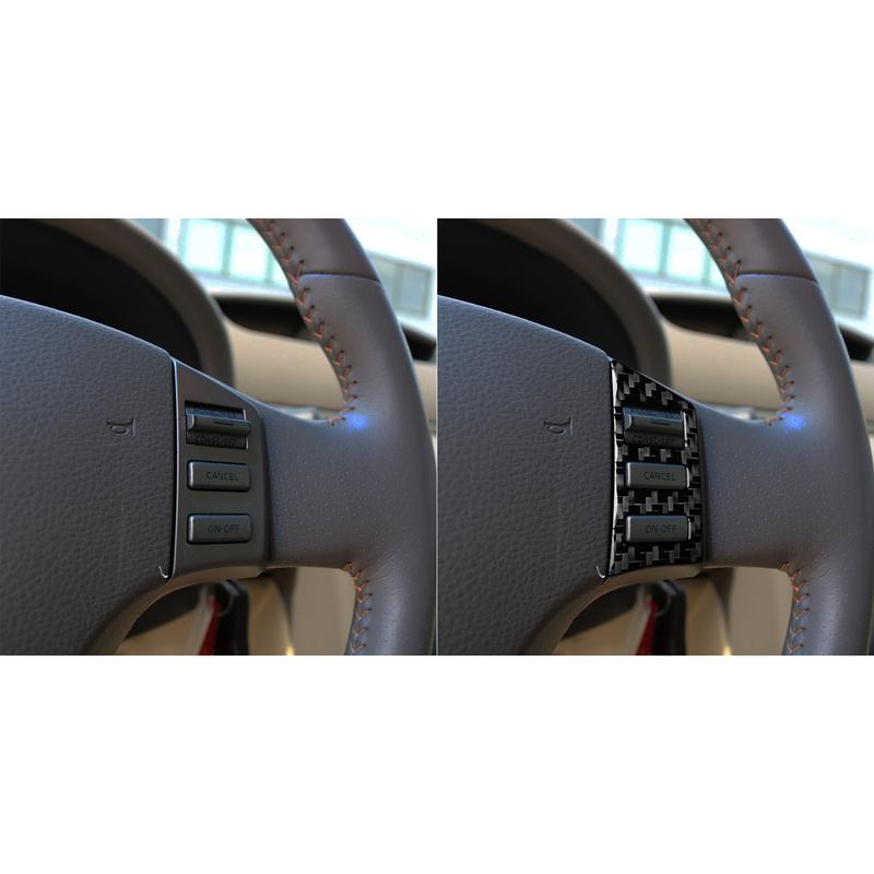 Real Carbon Fiber Car Accessories Steering Wheel Button Decorative Trim Cover Soft Sticker For Infiniti G35 V35 CV35 2005-2006