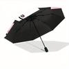 1pc Pink Kuromi Automatic 3-Fold Umbrella Design, Cute Cartoon Pattern, Portable Outdoor Umbrella, Perfect, Holiday Gift for Disney fans.V070