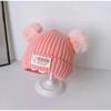 Cappellino invernale per neonato berretto a forma di orso coreano cappello invernale in lana a maglia per bambini berretto tinta unita cappello invernale per neonato con paraorecchie