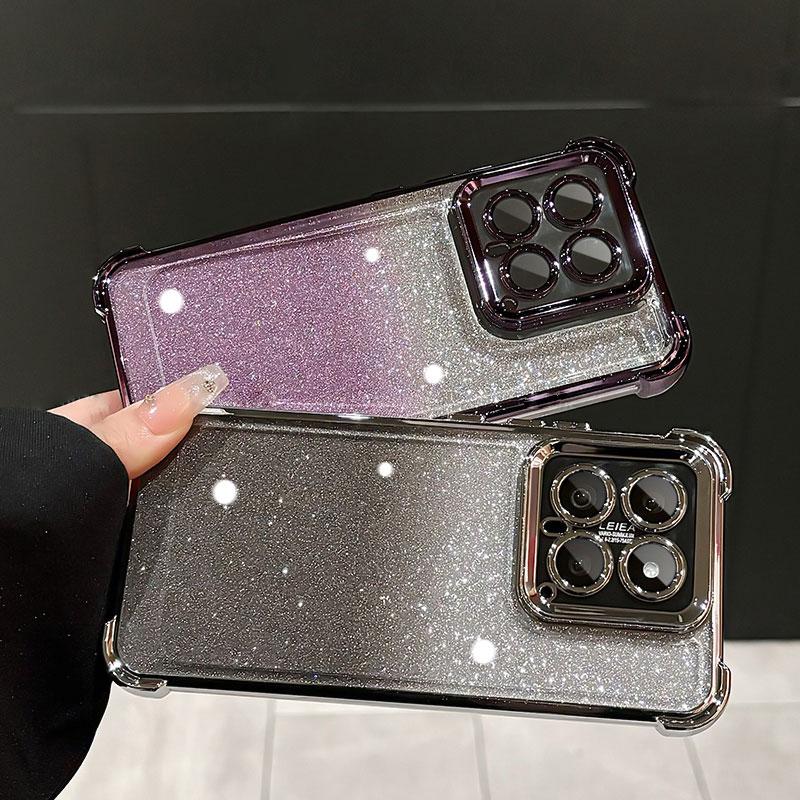 Shockproof Phone Case For Xiaomi 14 pro Case Silicone Glitter Cover For Xiaomi 13 14 ultra POCO C65 M6 pro Bling Case Xiaomi14